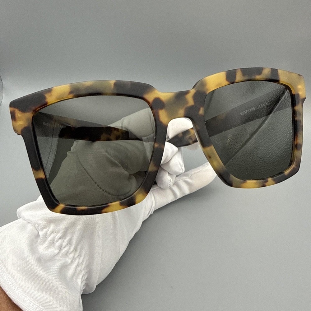 WESTWARD LEANING AUTHENTIC BIG TV 02- THICK TORTOISE SUNGLASSES:GREEN LENSE-HOT